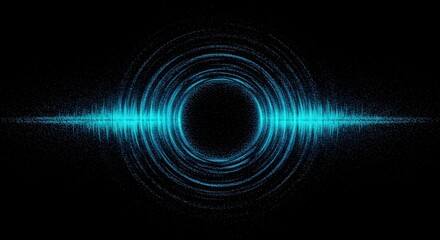 Glowing ripples converge on a dark void