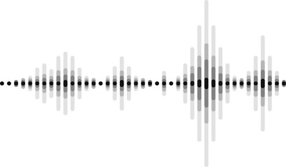 White sound waves music lines element minimalist drawing