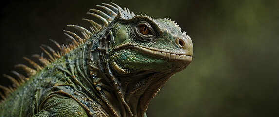 Fototapeta premium Isolated Green Iguana