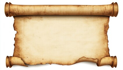 Aged parchment scroll, blank