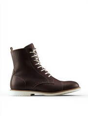 Side View Product Photo of Men's Brown Leather Boot