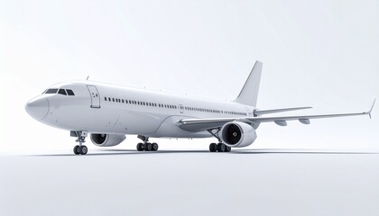White Boeing 747 Side View Mockup