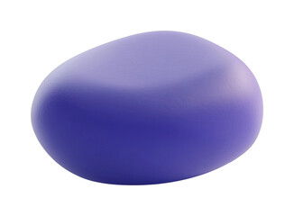 Smooth purple pebble, cut out - stock png.