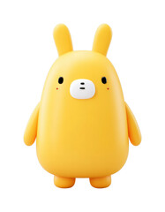 Obraz premium Cute yellow cartoon bunny character with rounded features, cut out - stock png.