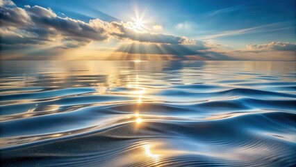 Serene Sunset Glimmering on Gentle Ocean Waves A Captivating View of Nature's Tranquil Beauty