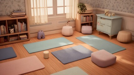 Design Tranquil Toddler Yoga Spaces With Miniature Mats Encouraging Movement And Mindful Growth At Home