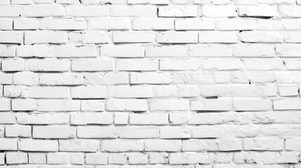 Aged brickwork on a white brick wall reveals a rough, textured surface with a classic pattern