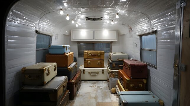 Discover retro camper trailer filled with vinyl covered interiors evoking vintage charm on road adventures