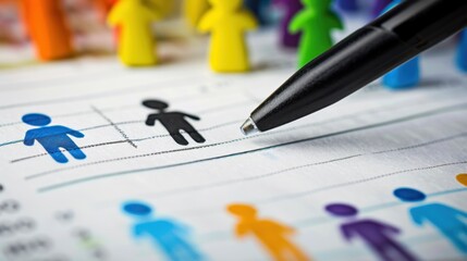 Stick Figure in Construction: A stick figure stands near scaffolding, examining plans and directing the build to ensure compliance with project timelines.
