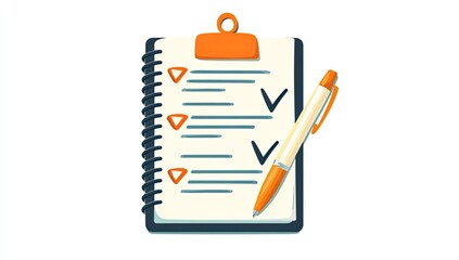 Checklist on clipboard with pen