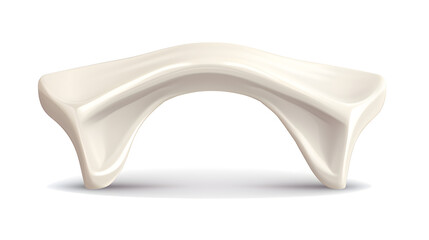 White Bone Realistic 3D Design Element in Plastic Material - High Quality Stock Image