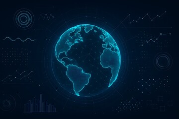 Global Network Data Visualization Digital Earth Analytics Charts