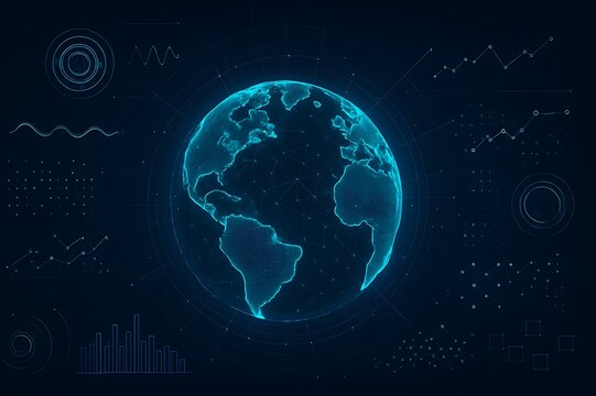 Global Network Data Visualization Digital Earth Analytics Charts
