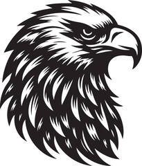 Eagle head silhouette logo icon vector art illustration design template