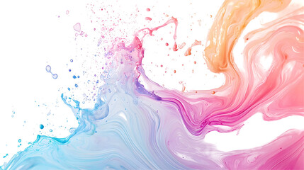 Fototapeta premium Colorful pigments colliding in a stunning display against a black backdrop