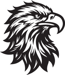 Eagle head silhouette logo icon vector art illustration design template