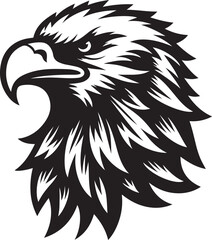 Eagle head silhouette logo icon vector art illustration design template