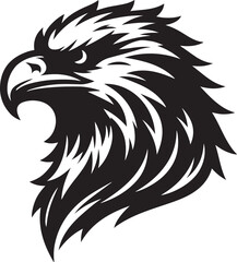 Obraz premium Eagle head silhouette logo icon vector art illustration design template