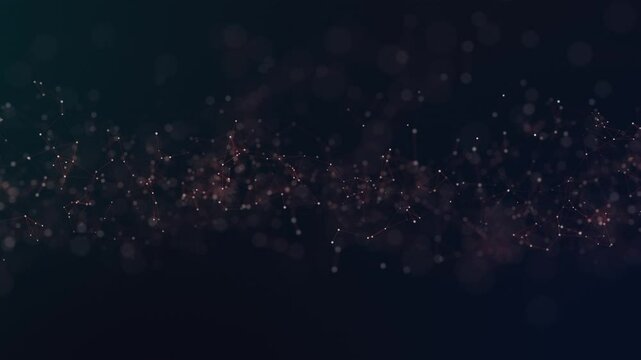 Plexus abstract network business technology blue science background loop. Abstract motion transform illustration background with shimmering light
