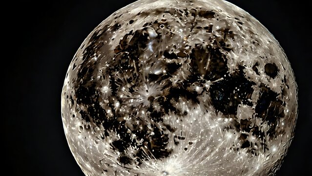 Detailed lunar terrain with rugged craters, celestial ambiance, ideal for space exploration, futuristic concepts, planetary studies, and astrophotography projects