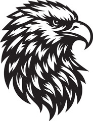 Eagle head silhouette logo icon vector art illustration design template