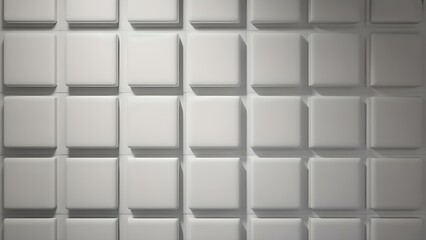 Modern White 3D Square Panel Wall Texture with Soft Lighting and Shadow – Minimal Geometric Interior Background for Architecture and Design