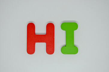 Vibrant wooden letters form 