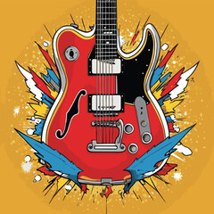 unique and cool vector guitar