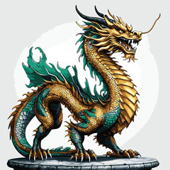 Obraz premium dragon vector art comic book style