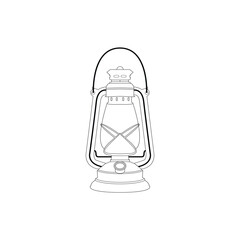 Hurricane lamp line art vector