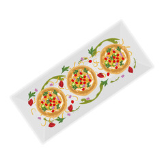 Vector Illustration logo Clipart Top View Katori Chaat Aloo Tikki Chaat Aloo Tokri Chaat Indian Food