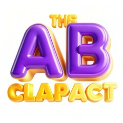 Bright and bold 3D text design featuring the words 'The AB Clapact' in vibrant colors.