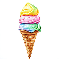 Colorful Assorted Ice Creams, Donuts, and Sweet Desserts on Minimal Backgrounds – AI Generated

