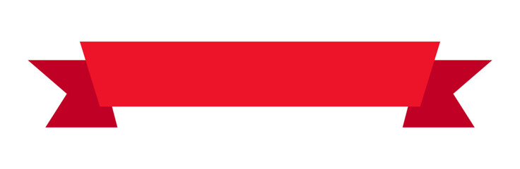 Red ribbon label flat banner design vector