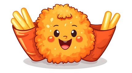 Delicious and adorable chicken nugget, perfect for consumption. Vector illustration.