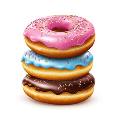 Colorful Assorted Ice Creams, Donuts, and Sweet Desserts on Minimal Backgrounds – AI Generated

