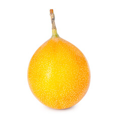 Whole ripe yellow passion fruit isolated on white