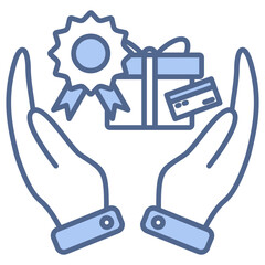 Brand Loyalty Blue Icon