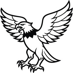 Fototapeta premium Majestic Black and White Eagle with Wings Spread Wide