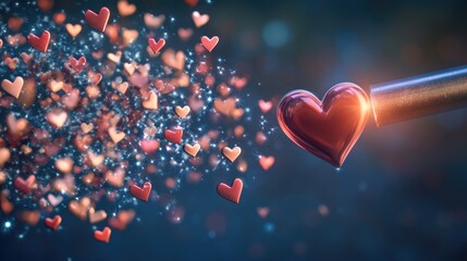 Abstract image of magnet attracting likes, shares, and follower icons, symbolizing lead generation