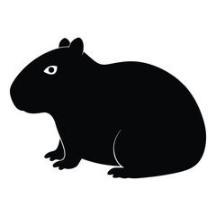 Capybara Resting Vector Silhouette