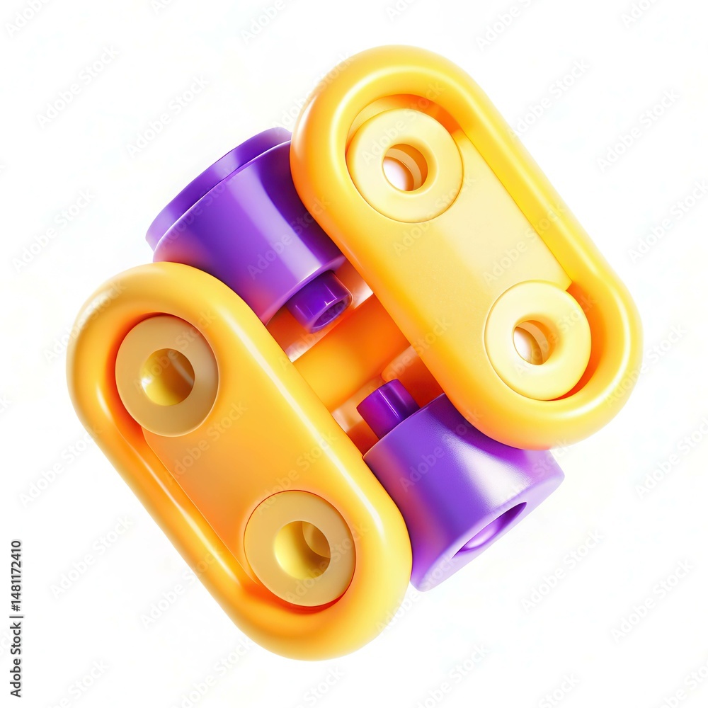 Poster a colorful abstract arrangement of yellow and purple shapes, providing a modern design with unique p