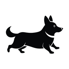 Corgi Running Vector Silhouette