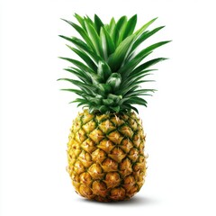Fototapeta premium Fresh pineapple isolated on white background for culinary and nutritional use.
