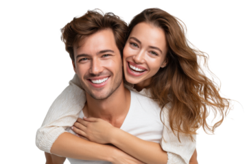 Love's Embrace: A radiant couple shares a moment of pure, unadulterated joy. Close embrace expressing love and affection through a bright and intimate photograph.