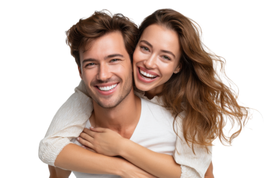 Love's Embrace: A radiant couple shares a moment of pure, unadulterated joy. Close embrace expressing love and affection through a bright and intimate photograph.