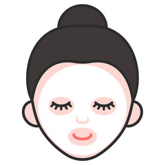마스크팩 여성 얼굴 아이콘