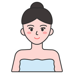 목욕 가운 입은 여성 아이콘
