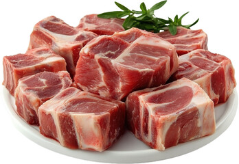 Fototapeta premium Raw Cubed Beef Ribs for Cooking