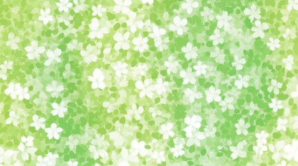 Delicate Floral Pattern in Soft Green and White